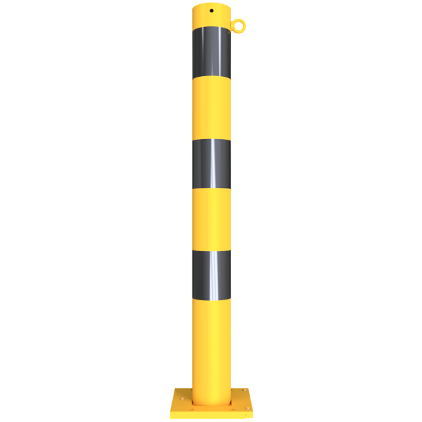 Barrier posts | detachable, removable | yellow / black |  89 mm | with 1 eyelet